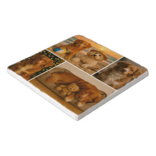 4 Custom photo personalized collage Trivet