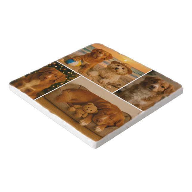 4 Custom photo personalized collage Trivet (Corner)
