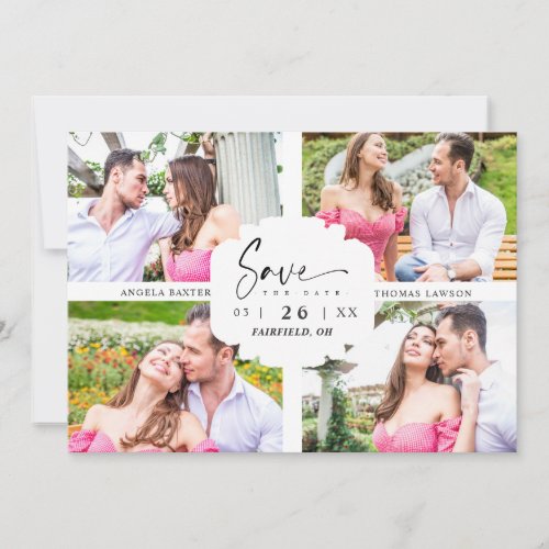 4 Custom Photos Minimalist Modern Collage Wedding