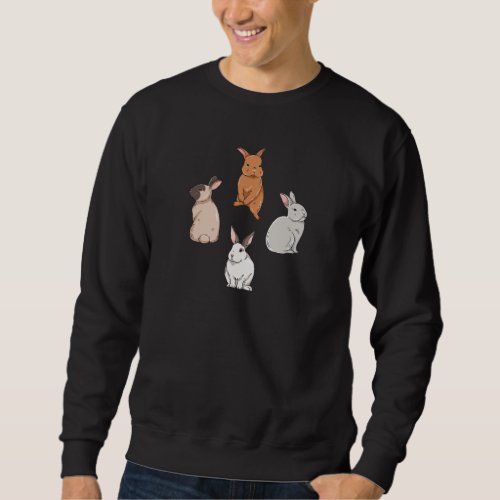 4 Cute Bunny Love Design for Bunny Pet Owners Sweatshirt