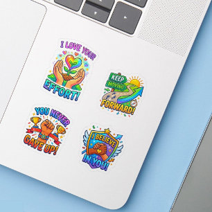 +4 Cute Motivational Stickers for Kids & Students