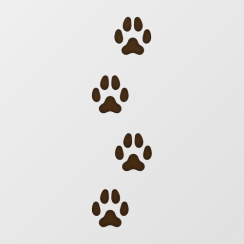 4 Dark Brown Large Dog Paw Prints Canine Tracks Floor Decals