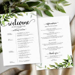 4 Days Wedding Itinerary Elegant Greenery<br><div class="desc">Prepare to be captivated by our stunning lush greenery wedding suite! Bursting with beautiful illustrations of eucalyptus leaves and enhanced by romantic calligraphy, this suite is the perfect finishing touch for your magical garden-themed wedding. If you're dreaming of something extra special or have unique requests, don’t hesitate to reach out...</div>