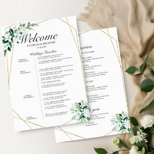 4 Days Wedding Itinerary Geometric Greenery