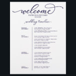 4 Days Wedding Itinerary Navy Blue Script<br><div class="desc">4 Days Wedding Itinerary Navy Blue Script</div>