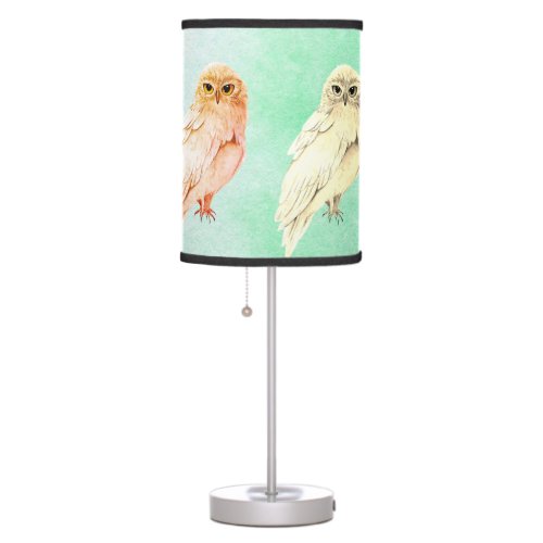 4 different owls table lamp