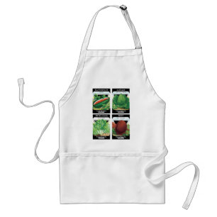 4 Different Vintage Seed Packet Label Art Designs Adult Apron