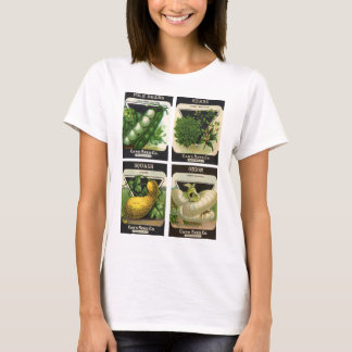 4 Different Vintage Seed Packet Label Art Designs T-Shirt