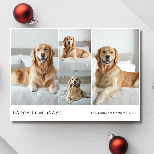 4 Dog Photo Collage Happy Howlidays Christmas Pet Holiday Card