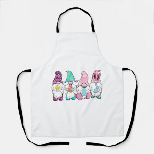 4 Easter Gnomes Pastel Spring Bunny Ears Gingham R Apron