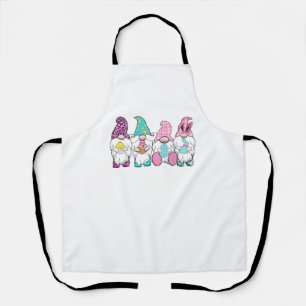 4 Easter Gnomes Pastel Spring Bunny Ears Gingham R Apron