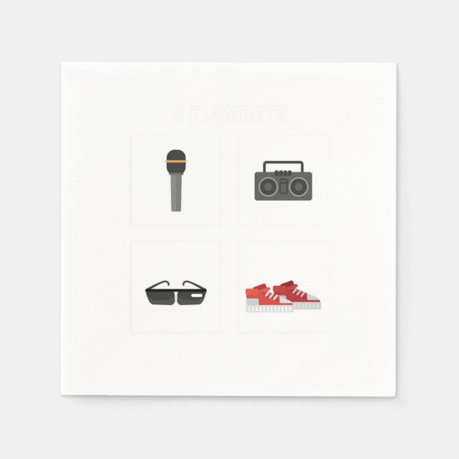 4 Elements Hip Hop Hipster Napkins (Front)