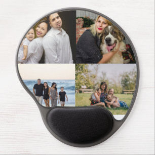  4 Family Photo Collage Custom Gel Mouse Pad