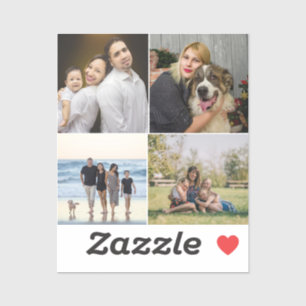 4 Family Photo Collage Custom Sticker