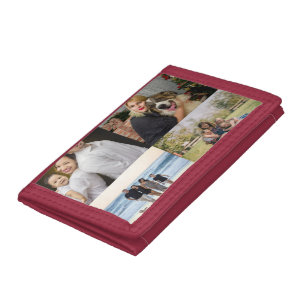 4 Family Photo Collage Custom Tri-fold Wallet