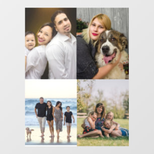  4 Family Photo Collage Custom Wall Decal