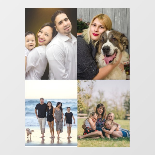  4 Family Photo Collage Custom Wall Decal (Front)