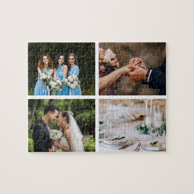 4 Favorite Wedding Photos Collage Jigsaw Puzzle (Horizontal)