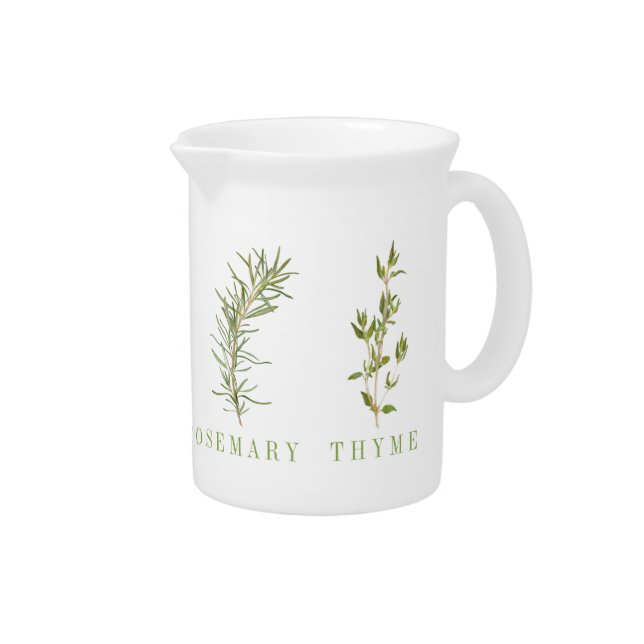 4 FFRESH HERBS Porcelain Pitcher (Right)