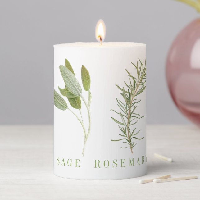4 FRESH HERBS 3x4 Pillar Candle (In Situ)