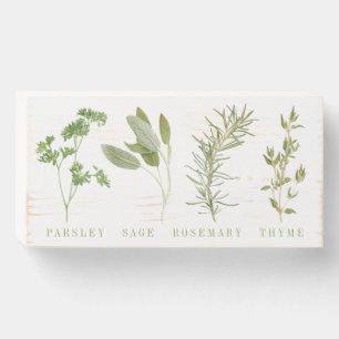 4 FRESH HERBS 8x4 Wood Box Sign