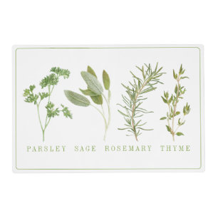 4 FRESH HERBS Laminated Placemat