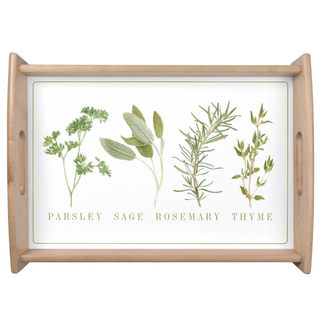 4 FRESH HERBS Large Serving Tray (Front)