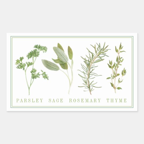 4 FRESH HERBS Rectangle Stickers