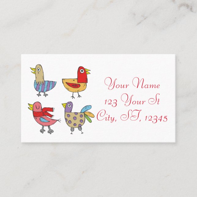 4 Funny Birds Thunder_Cove Business Card (Front)