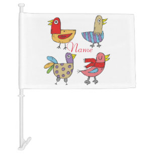4 Funny Birds Thunder_Cove Car Flag