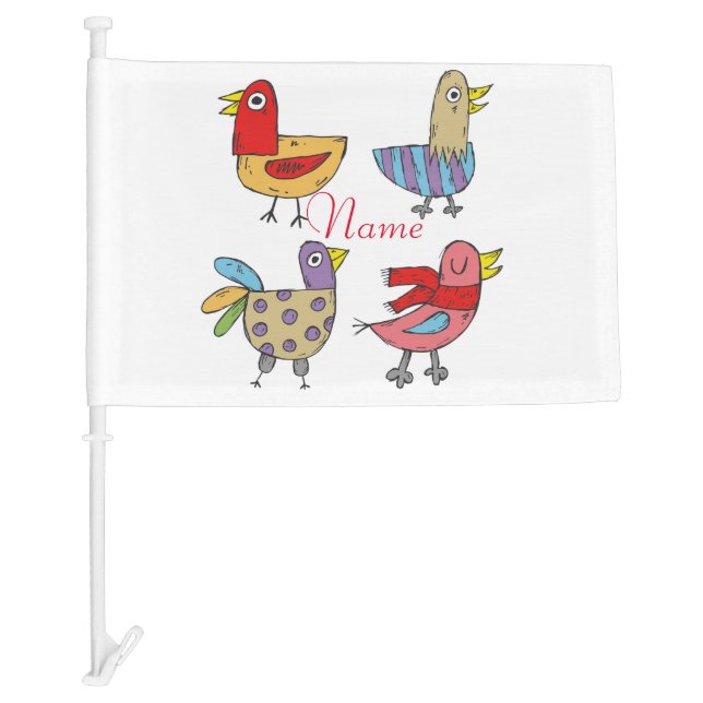 4 Funny Birds Thunder_Cove Car Flag (Front)