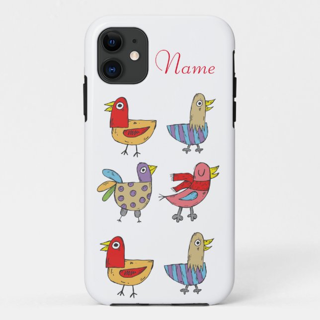 4 Funny Birds Thunder_Cove Case-Mate iPhone Case (Back)