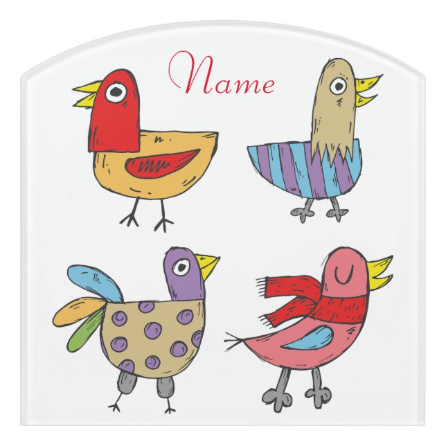 4 Funny Birds Thunder_Cove  Door Sign (Contour Front)