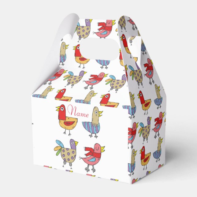 4 Funny Birds Thunder_Cove Favor Boxes (Front Side)