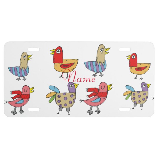 4 Funny Birds Thunder_Cove  License Plate (Front)