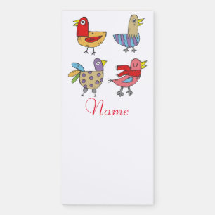 4 Funny Birds Thunder_Cove Magnetic Notepad