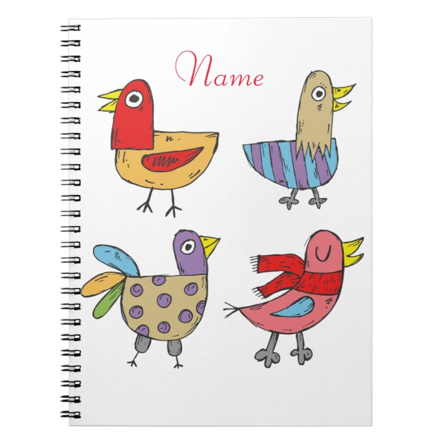 4 Funny Birds Thunder_Cove  Notebook (Front)
