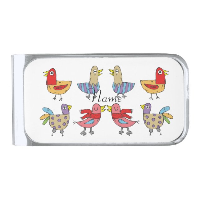 4 Funny Birds Thunder_Cove Silver Finish Money Clip (Front)