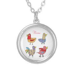 4 Funny Birds Thunder_Cove  Silver Plated Necklace