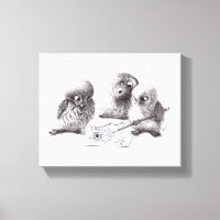4 Funny Owls, 1 called Pablo print