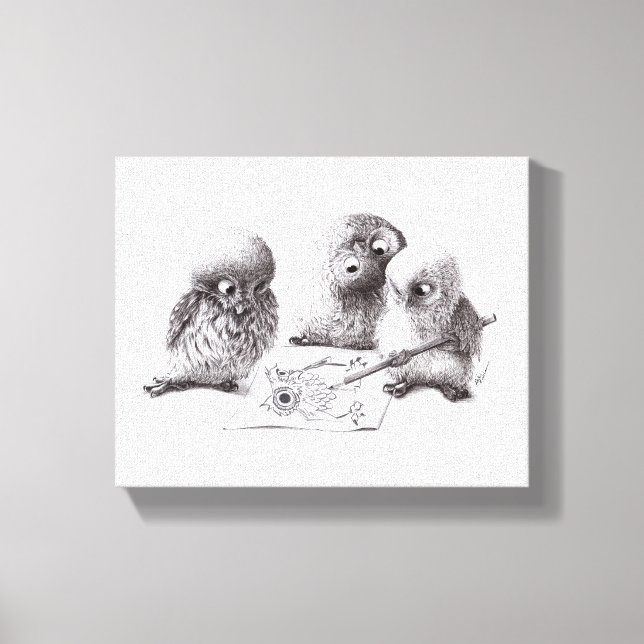 4 Funny Owls, 1 called Pablo print (Front)