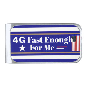 4 G Fast enough for Me Silver Finish Money Clip