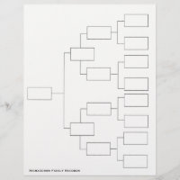 4 Generation Genealogy Lineage Sheet