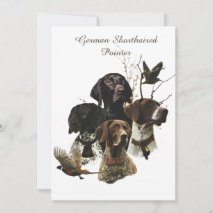 4 German Shorthaired Pointer Colors  Invitation