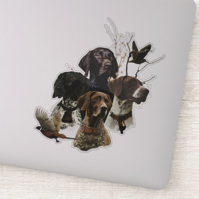 4 German Shorthaired Pointer Colors  Sticker (Detail)