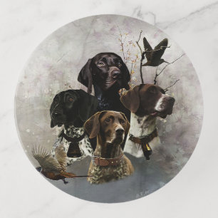 4 German Shorthaired Pointer Colors  Trinket Tray