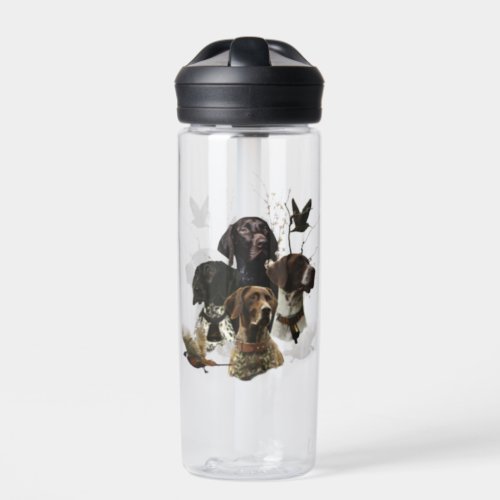 4 German Shorthaired Pointer Colors  Water Bottle