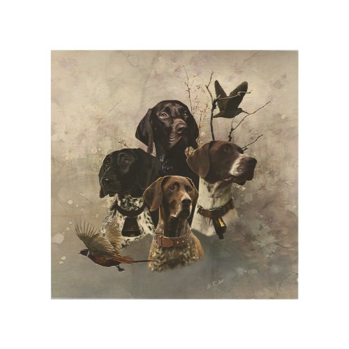 4 German Shorthaired Pointer Colors  Wood Wall Art