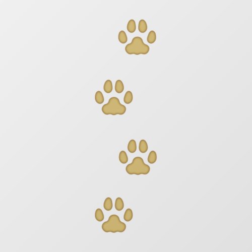 4 Golden Large Cat Paw Prints Animal Tracks Floor Decals