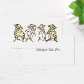 4 Golden Sheep Happy New Year 2018 Gold Sparkles (Desk)